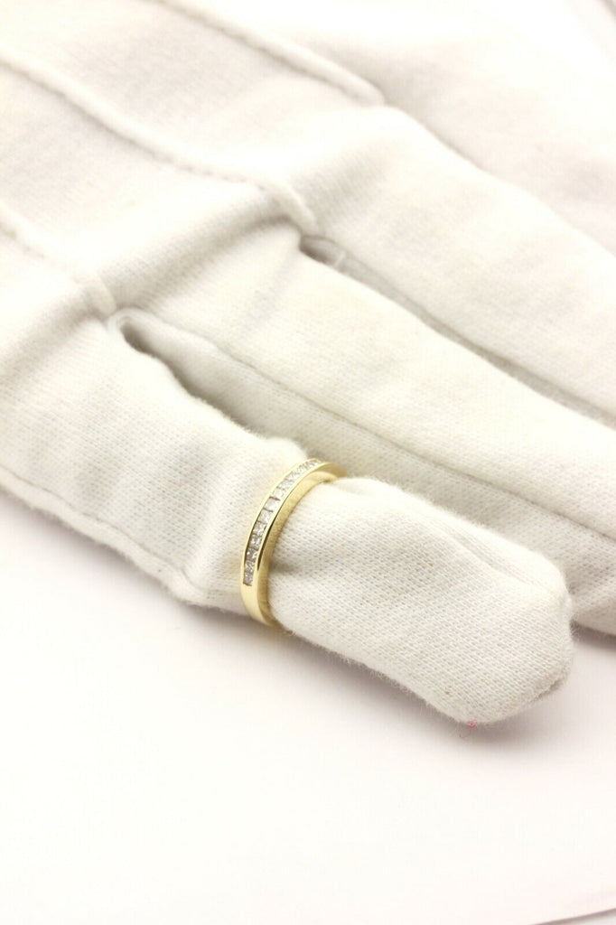 14k yellow gold 0.60ctw princess diamond band size 4.5 ring 2.37g estate