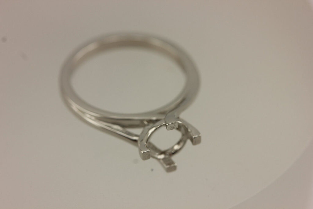 Platinum 1ct 6.5mm round solitaire engagement ring setting criss cross twist NEW