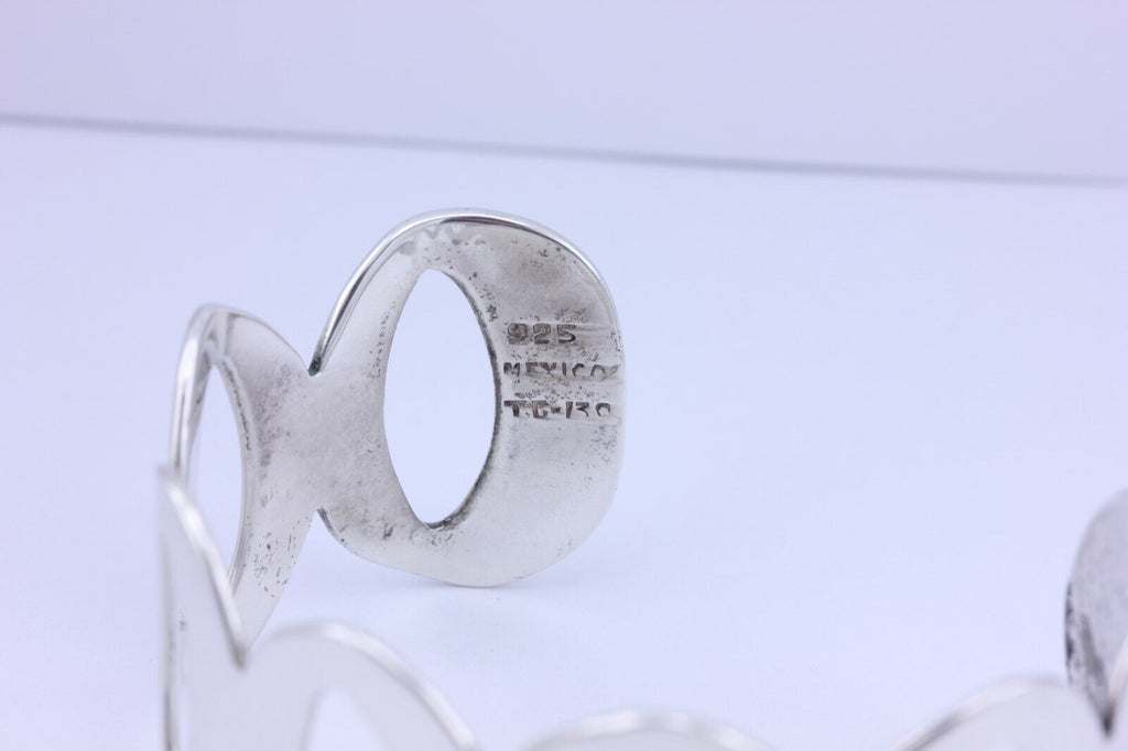925 sterling silver Taxco Mexico TG-130 cuff bracelet estate vintage 7" 30.6g