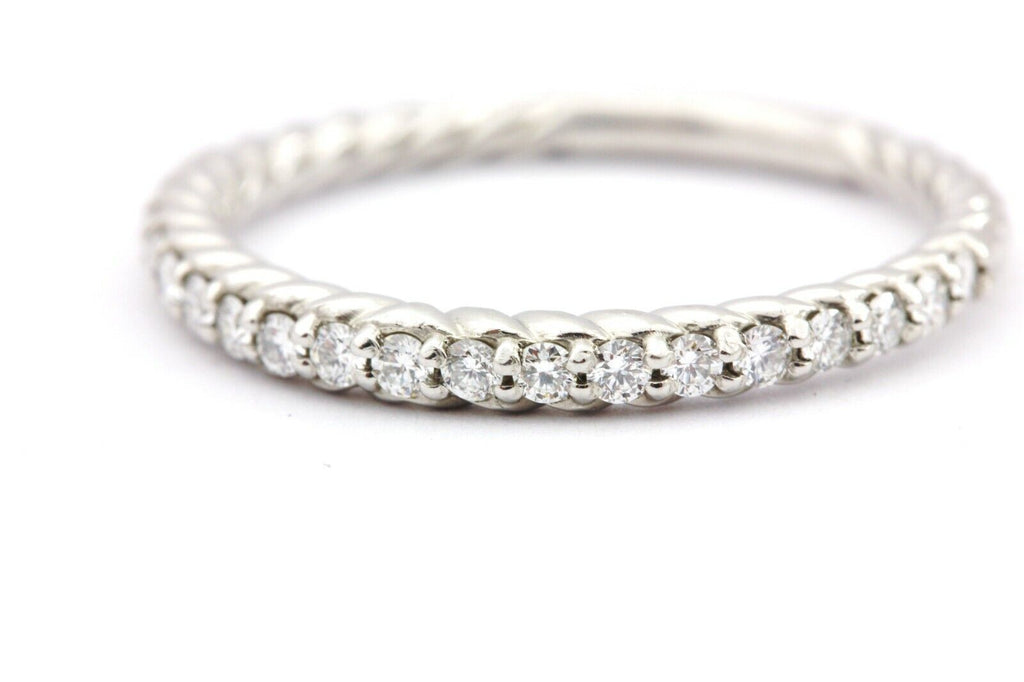 Platinum .25ctw round white diamond twist wedding ring band size 7 3.16 gr NEW