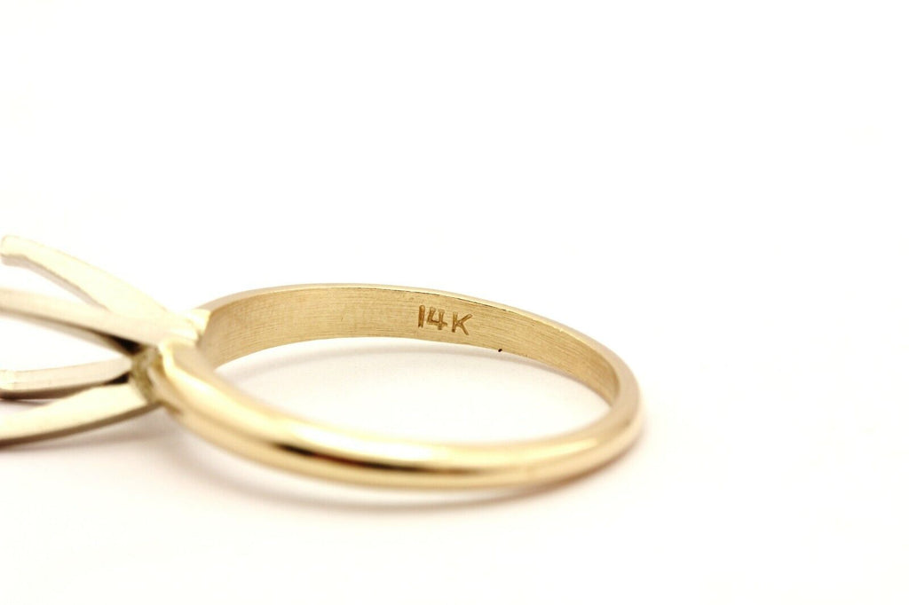 14k yellow gold 7mm round engagement ring solitaire setting 2.35g size 6.5 2.5mm