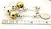 vintage estate silver brass balls dangle drop pierced earrings 2.75 inch 18.84g