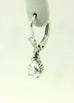 14k white gold 7.5mm CZ pear dangle earrings scroll fleur de lis leverback NEW