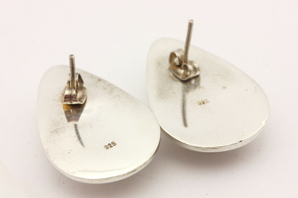 925 sterling silver lapis lazuli earrings drop dangle 1.25 inch 10.3g vintage