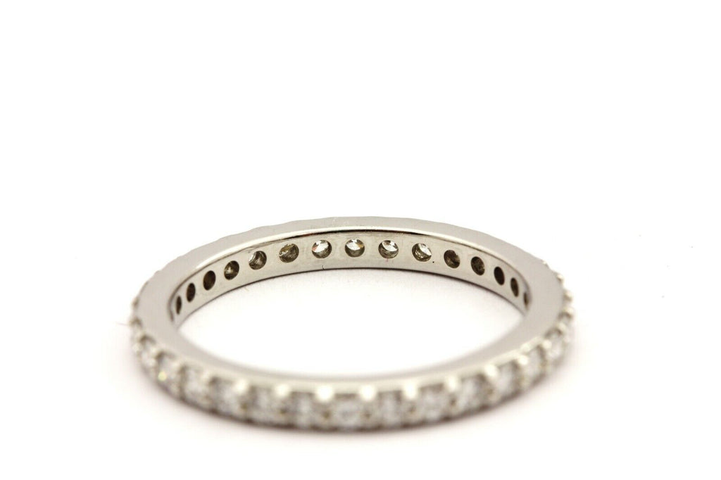 Platinum .60ctw round white diamond eternity wedding band size 6 ring NEW