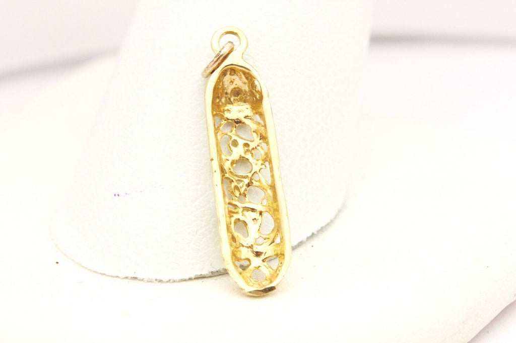 14k yellow gold drop dangle charm pendant 1 inch 0.69g vintage estate
