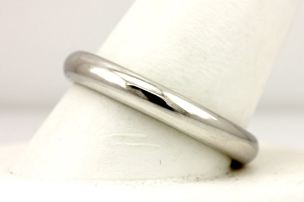 14k white gold size 12 high polish 4mm men's wedding band ring NEW 6.91 grams