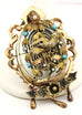 vintage antique locket pin brooch 21g 14k yellow gold WW1 estate pendant