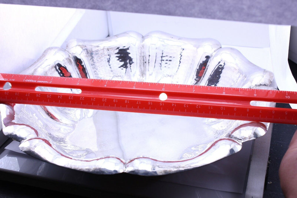 Battuto A Mano 800 silver hammered dish bowl hallmark Italy estate vintage 271g