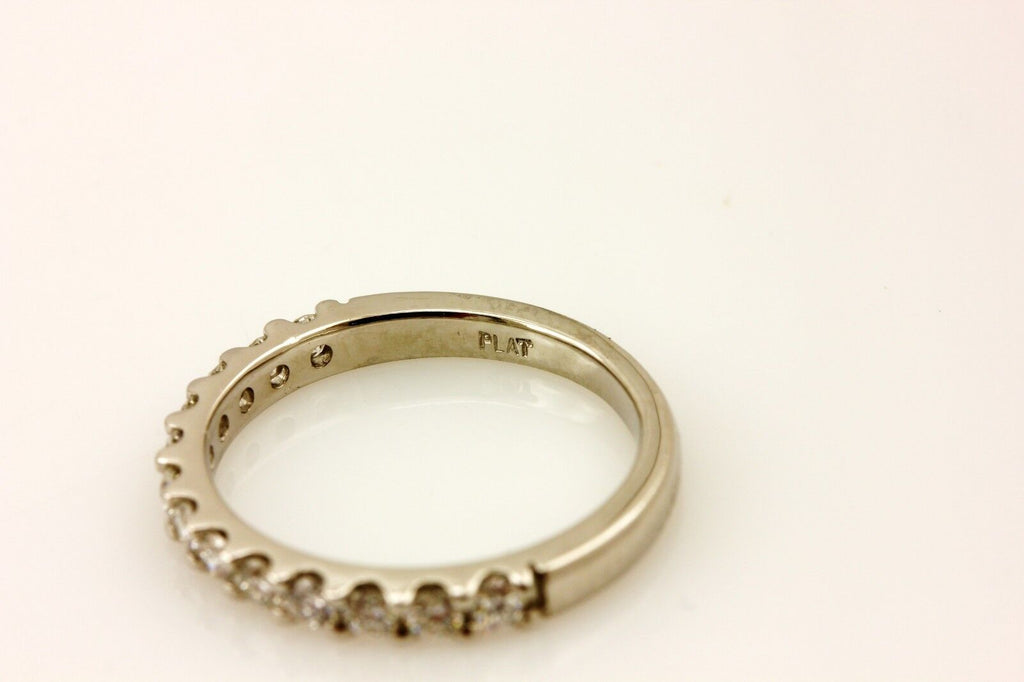 PLATINUM 0.55CTW ROUND DIAMOND ANNIVERSARY WEDDING BAND RING SIZE 5.75 NEW