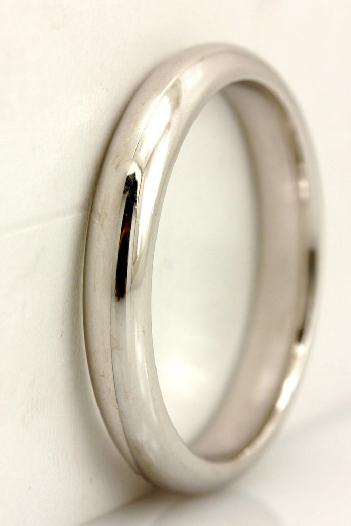 14k white gold size 12 high polish 4mm men's wedding band ring NEW 6.91 grams