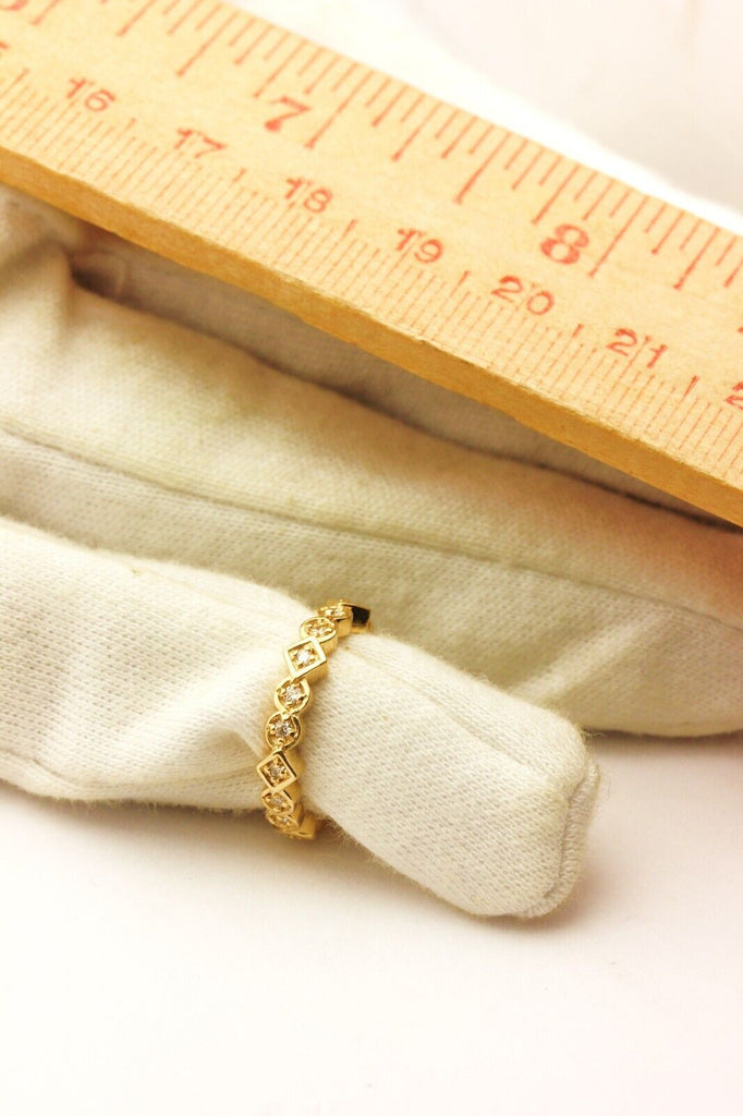 14k yellow gold 0.23ctw diamond wedding band ring size 3 3.7mm 2.52g new