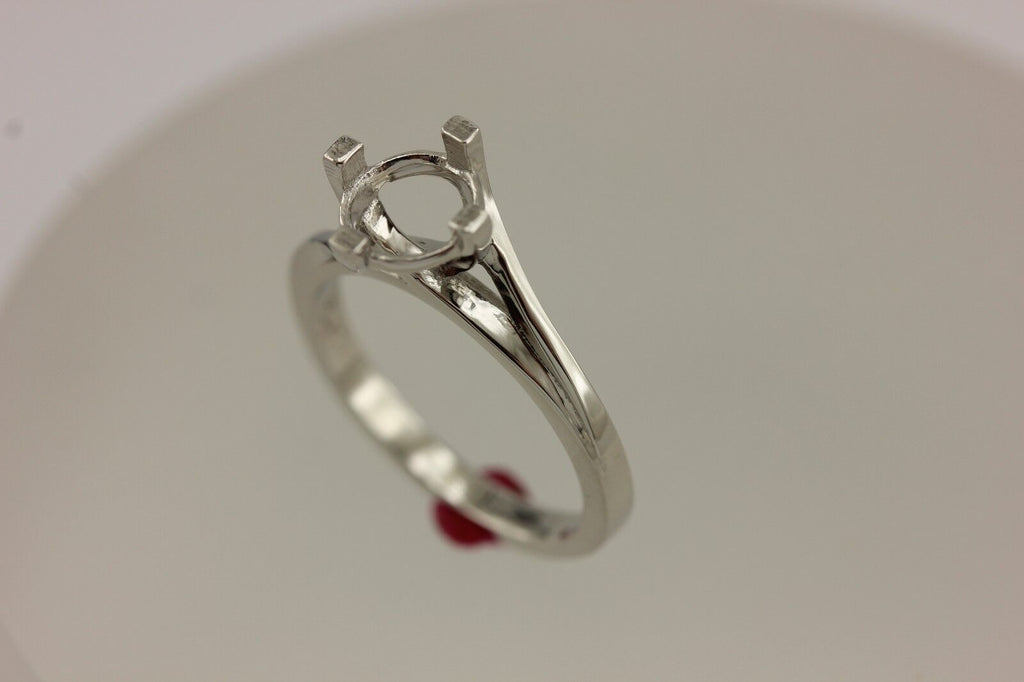 Platinum 1ct 6.5mm round solitaire engagement ring setting criss cross twist NEW