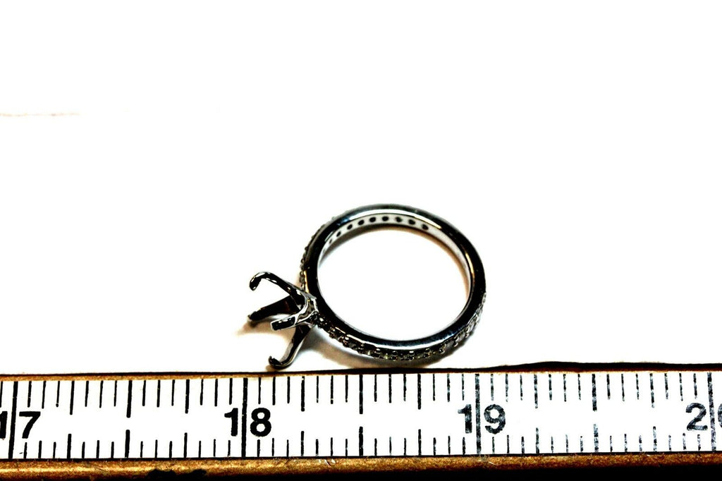 platinum engagement ring semimount 0.54ctw round diamond size 6.5 estate 4.83g