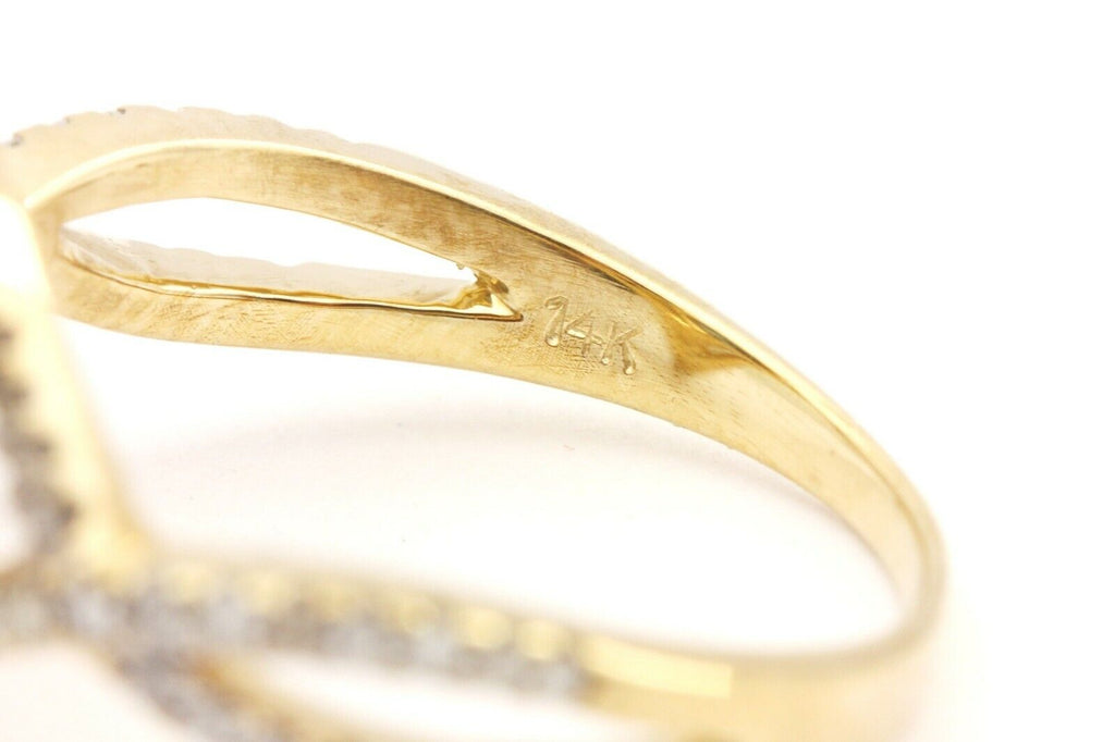 14k yellow gold blue sapphire pear double halo diamond ring size 7 4.40g new