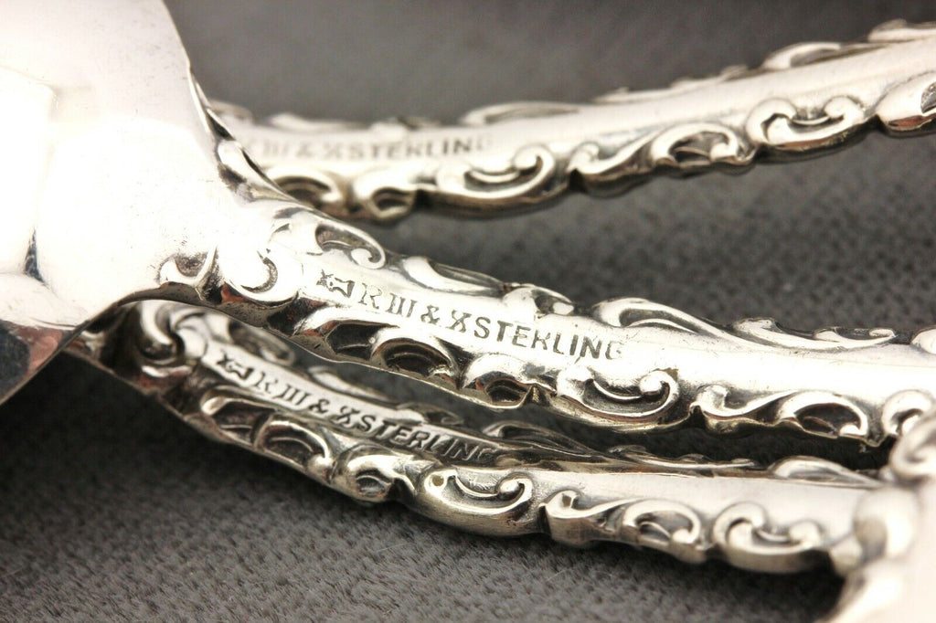 RW&S sterling silver spoons monogram B 6 count 5.5 inch 103.7g vintage estate