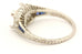 platinum diamond blue sapphire semimount engagement ring size 4.75 2.67g vintage
