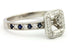 platinum diamond sapphire semimount halo engagement ring size 6.75 5.91g estate