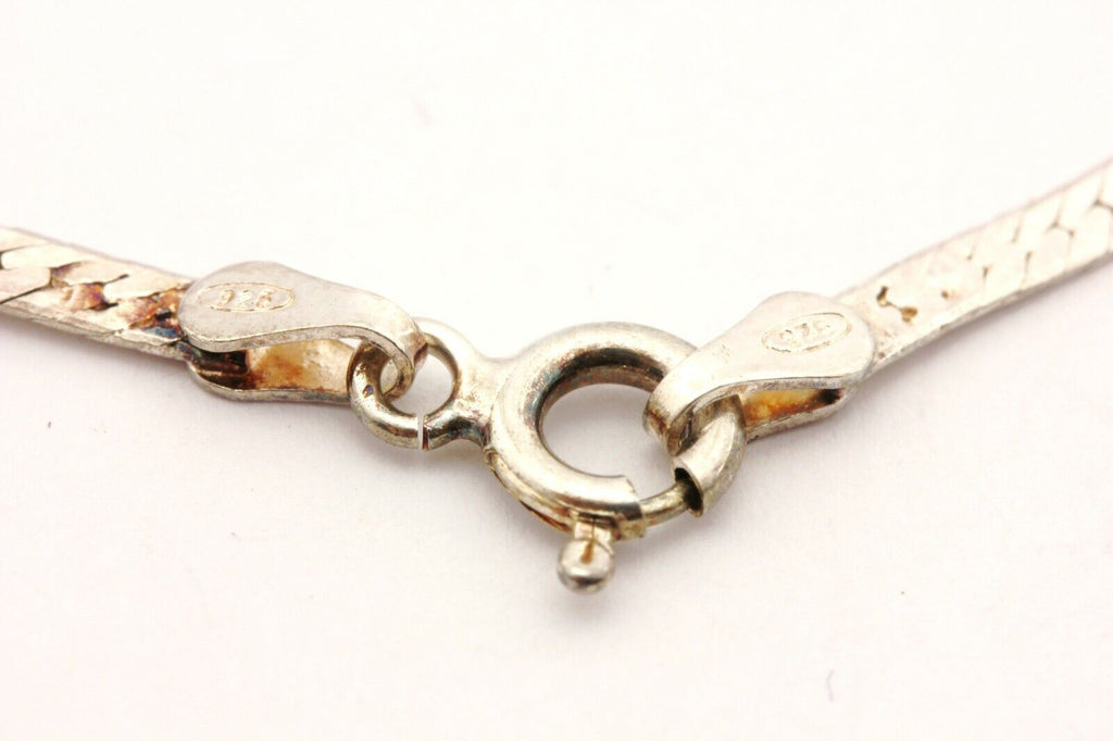 925 Italy sterling silver herringbone chain bracelet 7.75 inch 2.3mm 2.31g