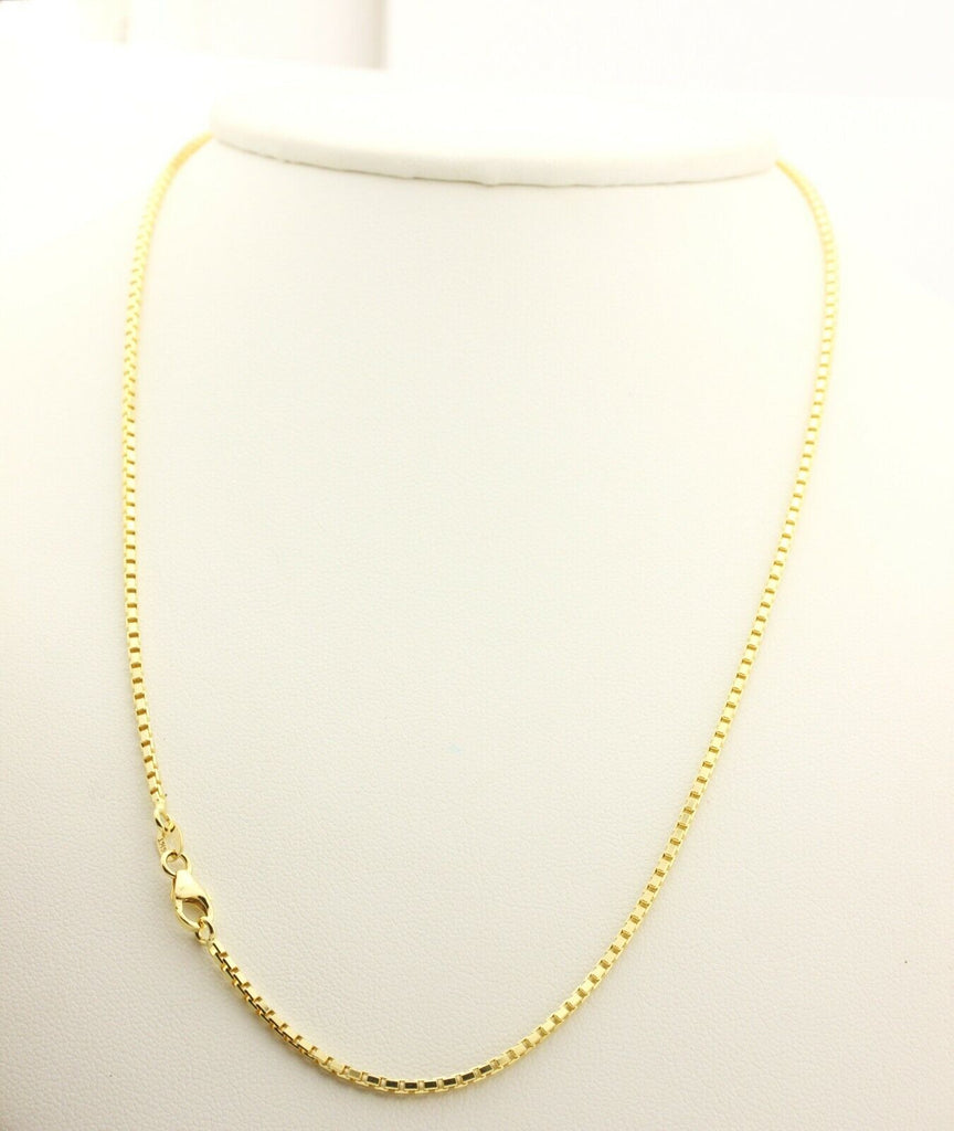 14k yellow gold box chain necklace lobster 18 inch 1.7mm 8.23g new