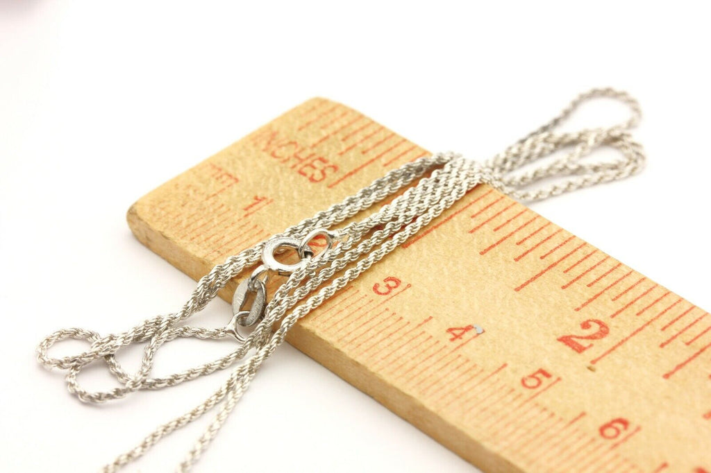 AGI ITALY 925 sterling silver rope chain necklace 20 inch 1.1mm 2.4g spring ring