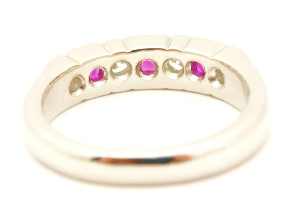 platinum pink sapphire diamond 4mm wedding anniversary band ring size 5.75 7.2g