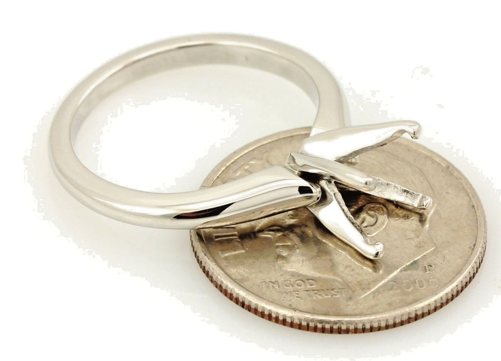 Jabel 7mm round 1.25ct 900 platinum solitaire engagement ring setting 4.48g