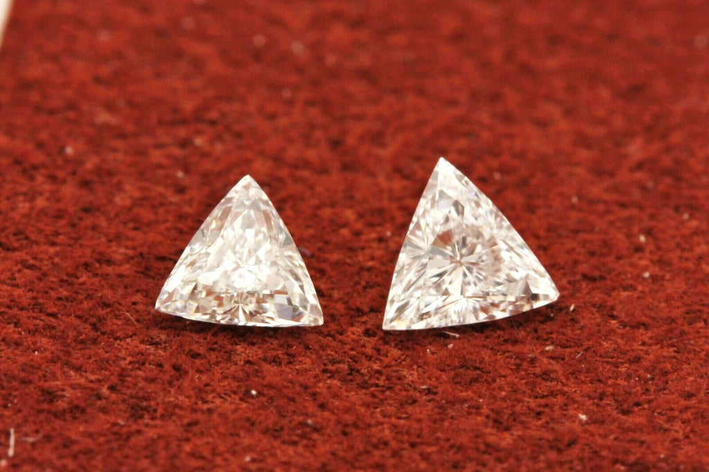 matched pair natural loose diamond 0.28ctw triangle brilliant trillions GH VS