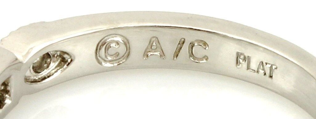 Platinum 0.25ctw princess round diamond milgrain wedding band size 5.5 ring NEW