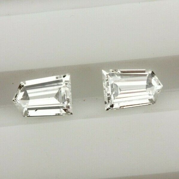 loose natural diamond 0.33ctw matched pair bullet step cuts E VVS2 4x3x1.5mm new