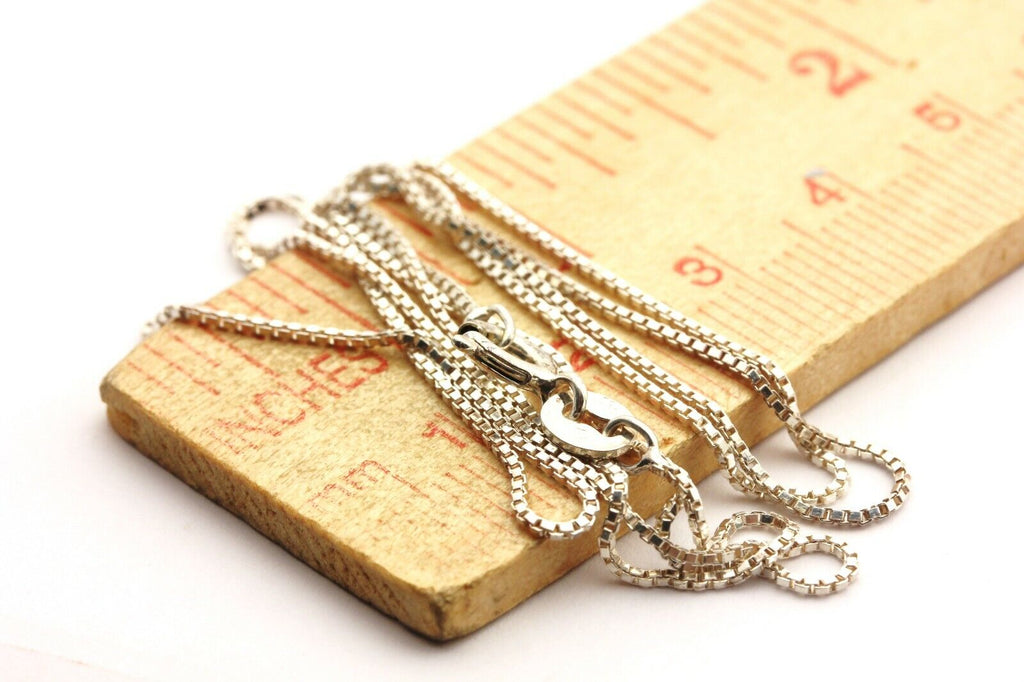 Italy 925 sterling silver box chain necklace spring ring 20 inch 0.8mm 2.00g