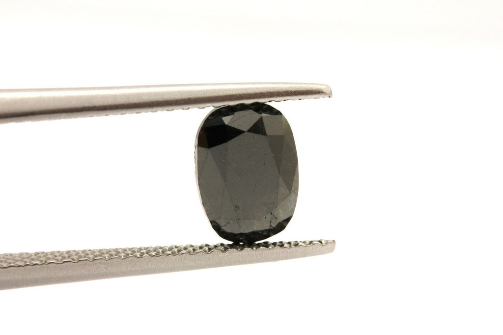 Natural black diamond cushion cut 1.35ct 7.77x5.52x3.03mm new loose gemstone