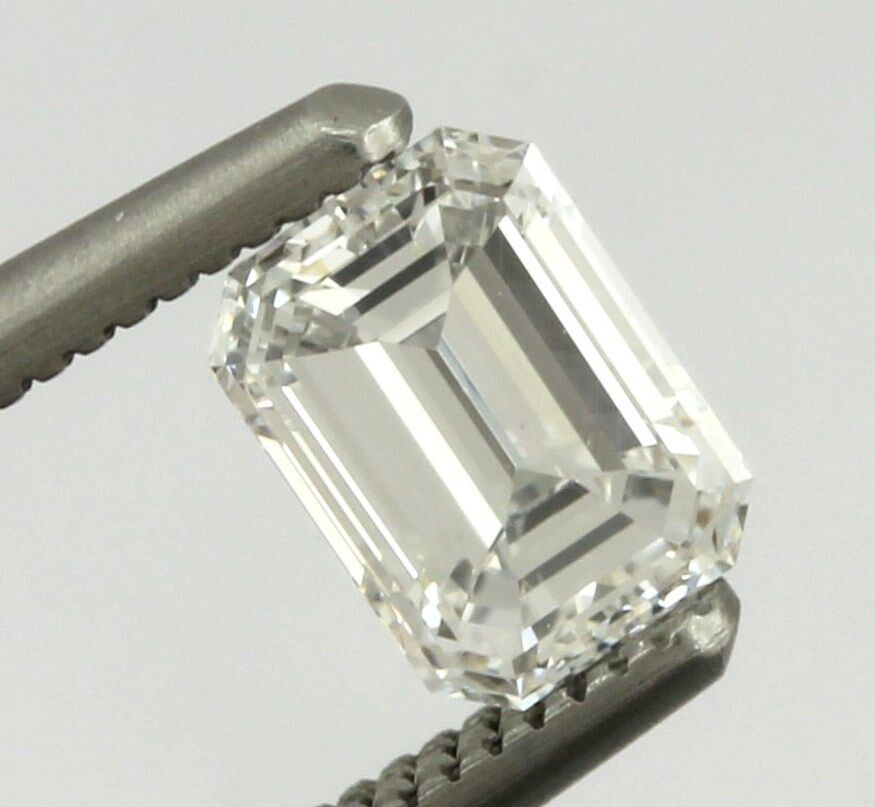 GIA Certified Diamond Emerald Cut 0.54 carat D VVS2 5.37 x 3.90 x 2.78 mm loose
