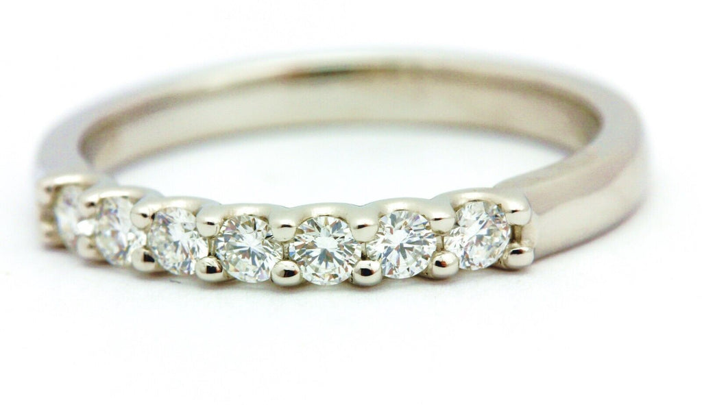 platinum natural diamond band 0.32ctw D-F VVS-VS seven stone ring size 7 4.61g