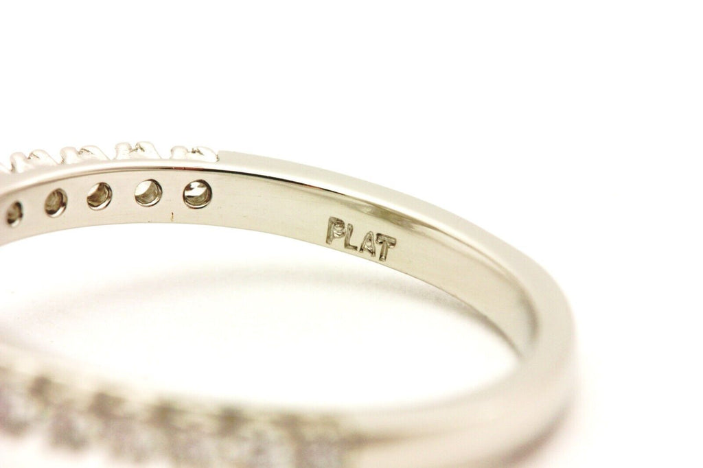 platinum 0.61ctw natural diamond halo engagement ring semimount size 7.25 6.02g