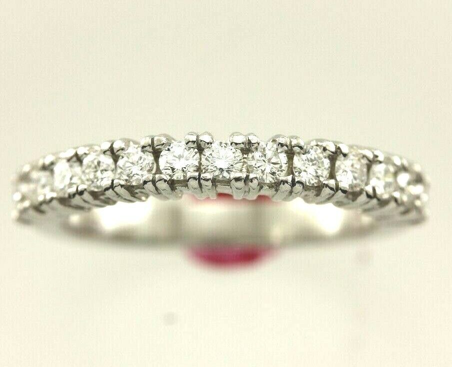 Platinum .49ctw 2.10mm round diamond wedding band ring size 6.5 estate 6.06 gr