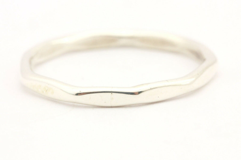 sterling silver hammered wedding anniversary band ring size 6.5 2mm 1.10g estate