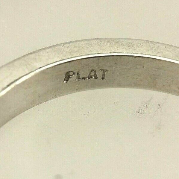 Platinum .49ctw 2.10mm round diamond wedding band ring size 6.5 estate 6.06 gr