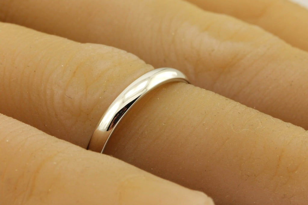 14k white gold 3mm comfort fit wedding band size 8 ring 2.44 grams NEW