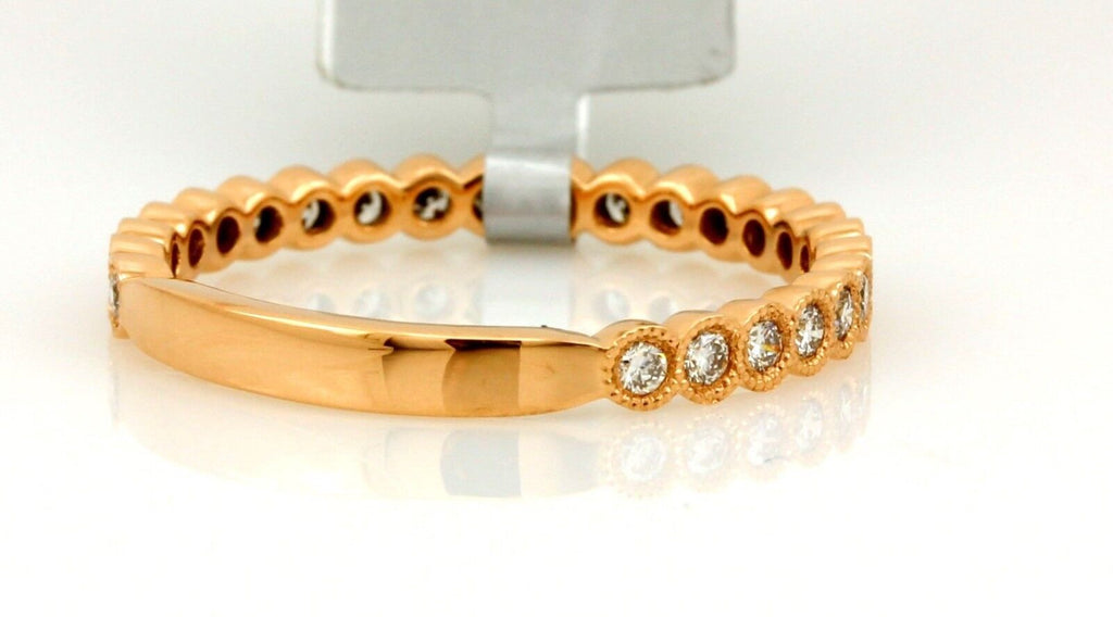 Stackable 0.34ctw round diamond band ring 14k rose, pink gold size 6.5 new 1.7g