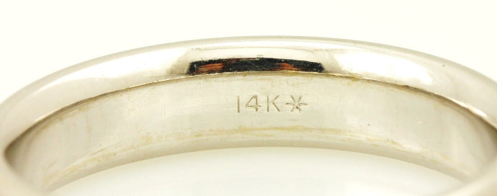 14k white gold Men's 5mm size 10 satin finish domed wedding band ring 8.16g NEW