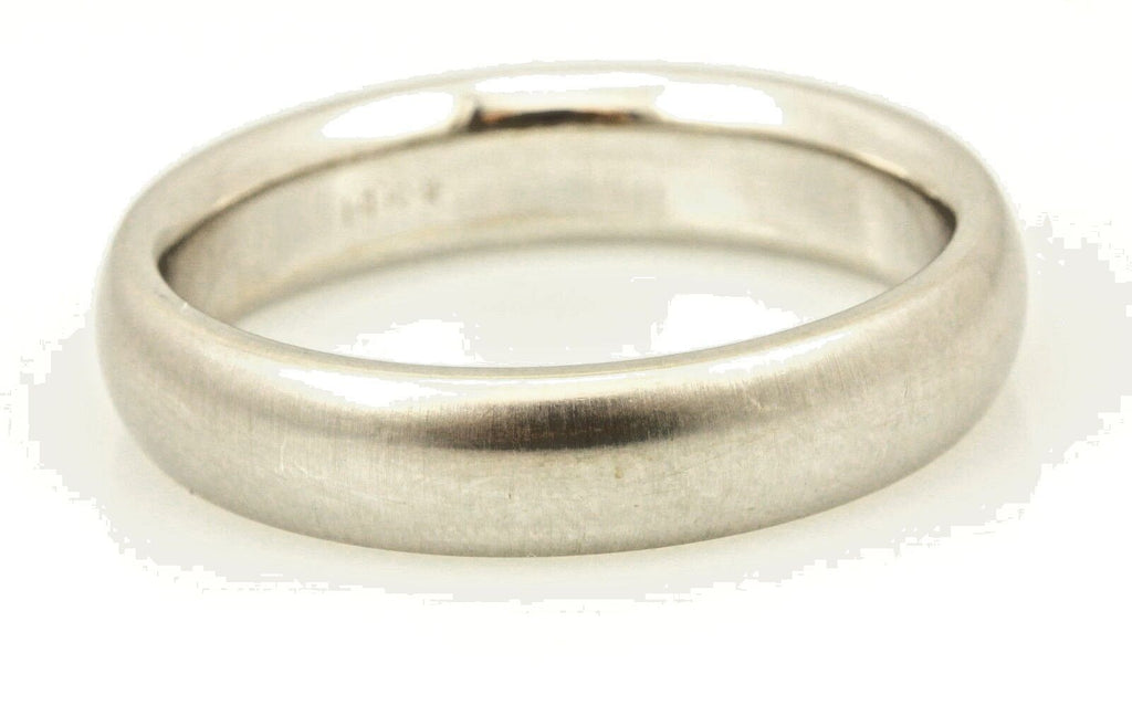 14k white gold Men's 5mm size 10 satin finish domed wedding band ring 8.16g NEW