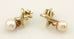 14k yellow gold X 28mm dangle earrings 6.3 - 6.6 mm round cultured pearls estate