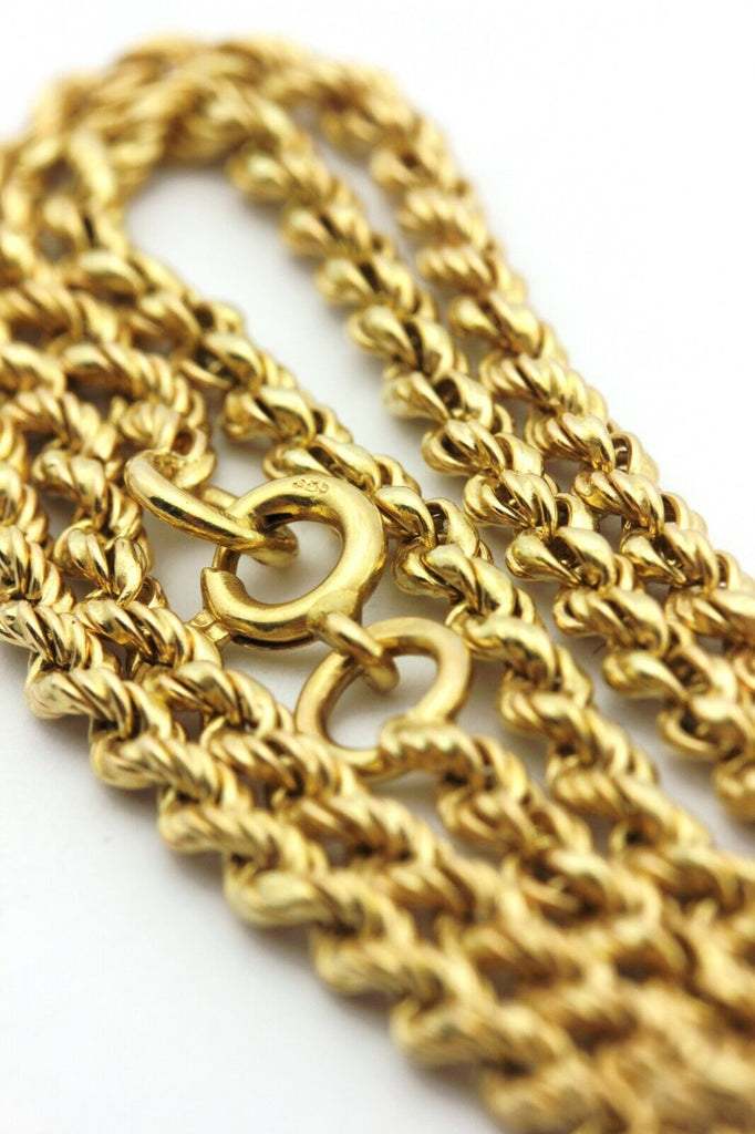 14k yellow gold rope chain necklace 16 inch 2.9mm 12.02g vintage estate 585