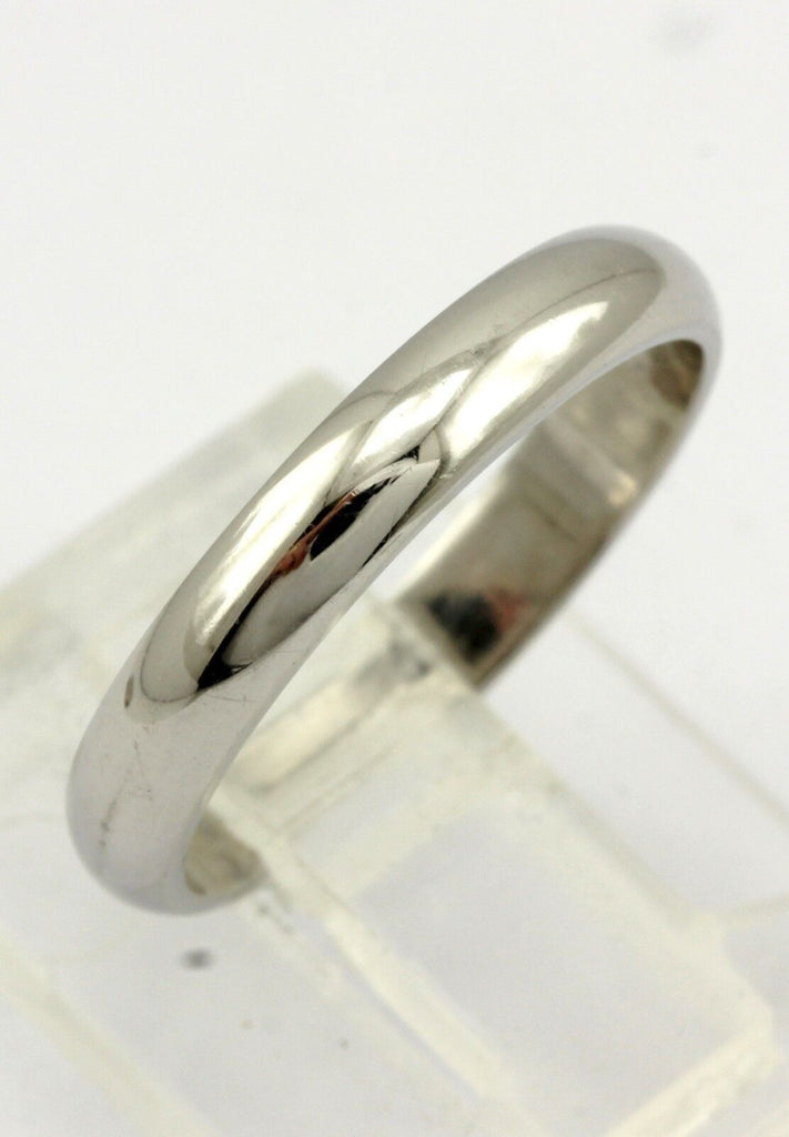 Platinum 3mm low dome high polish wedding band ring size 4.5 NEW 3.37 grams