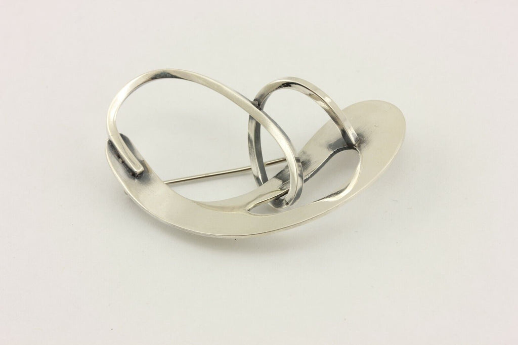 Bill Tendler sterling silver brooch pin estate vintage 7.8g 3 inch ca 1960