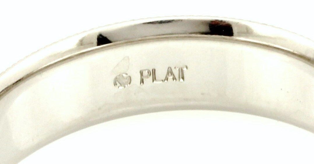 Platinum Men's 6mm satin wedding band milgrain edge sz 10.5 comfort fit 11.55g