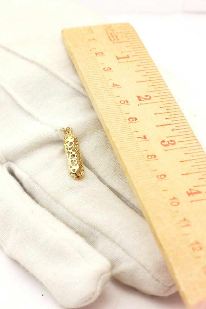 14k yellow gold drop dangle charm pendant 1 inch 0.69g vintage estate