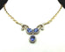 18k yellow gold 18 inch necklace 8 ctw oval Tanzanite 2 ctw round Diamond estate