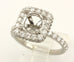 Platinum diamond halo engagement ring 7.4mm semi mount 1.11ctw accents NEW 6.04g
